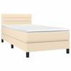 Exclusive House - Slatted Bed Base with Cream Mattress 80x200 Cm Fabric
