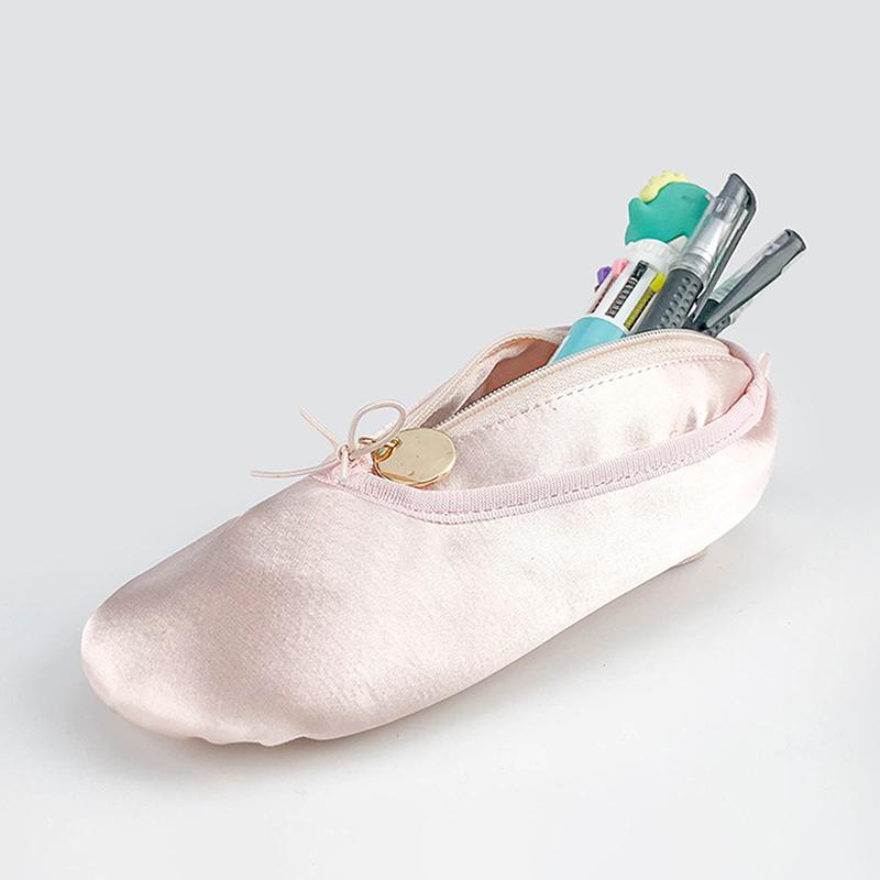 Großes Fassungsvermögen Ballettschuhe Federmäppchen Kosmetiktasche Niedliches Design Ballerina Federmäppchen Schreibtisch-Organizer Schul-Federmäppchen