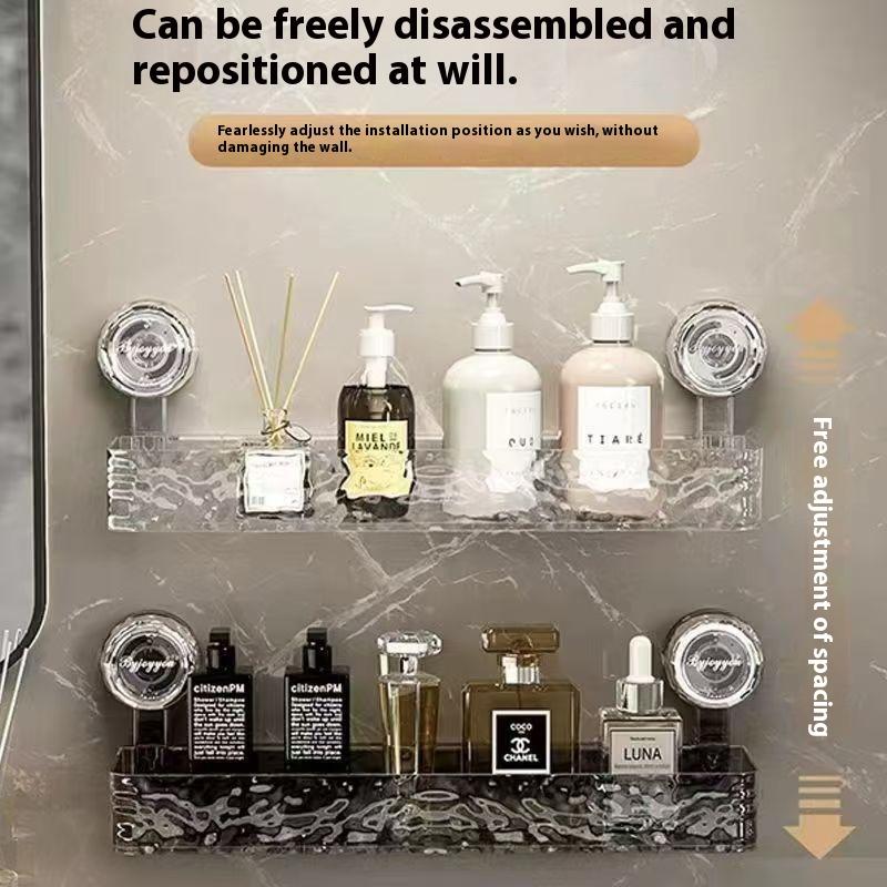 Portaoggetti per Lavandino con Ventosa Portasapone a Distribuzione Automatica Bagno Lavandino Senza Foratura