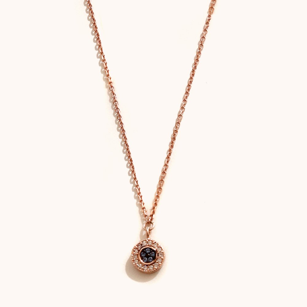 J.Lauren 01N0945 Evil Eye Blue Cubic Silver Necklace