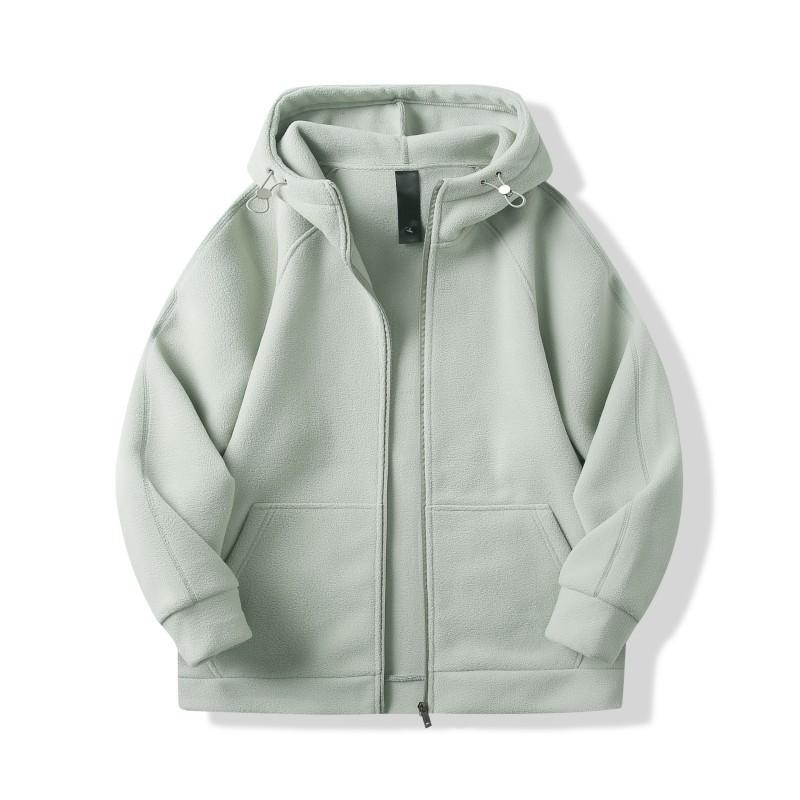 Double-sided Polar Fleece Zipper Hooded Jacket Casual Long-sleeved Jacket Sweatshirt for Men and Women