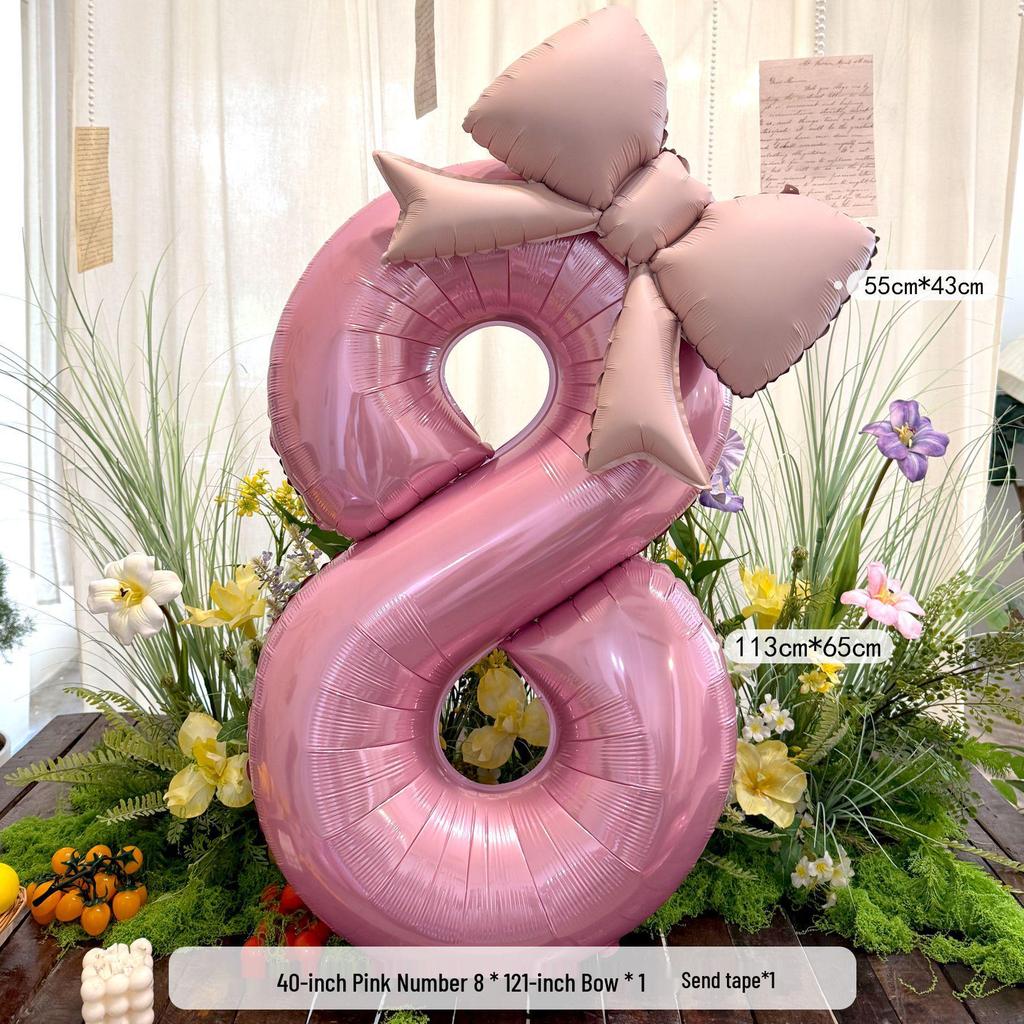 40-Zoll Rosa Zahlenballon-Bogen für den ersten Geburtstag eines Mädchens