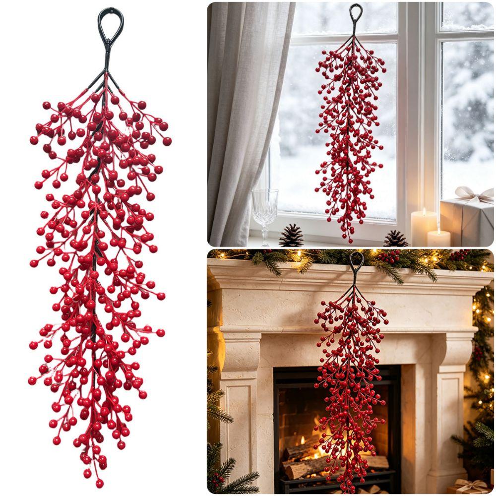Wall Hanging Christmas Red Berry Vine Scene Layout Berry Wall Hanging Christmas Holiday