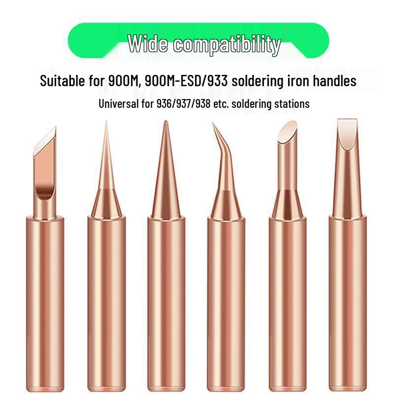 900 Pure Copper Inner Heated Soldering Iron Tip for 936 Station with 907 Handle & Auto Solder Feeder for Non-Magnetic Welding