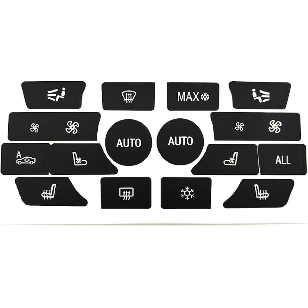 AtticZone AC Button Stickers Dash Panel Control Repair Decals Compatible with BMW 3 Series 5 Series 7 Series (5 Series 2009-2015)