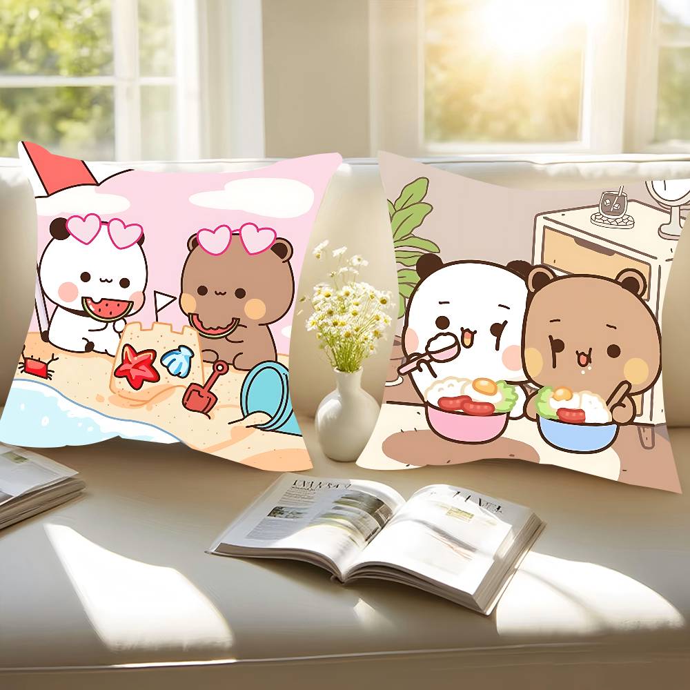 Bubu And Dudu Cute Cartoon Pillow Case Removable Washable Cushion Cover – All-Season Soft Linen
