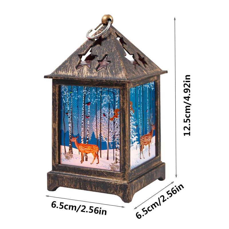 Christmas LED Light Creative Night Light Retro Wind Lantern Christmas Desktop Decoration Lights