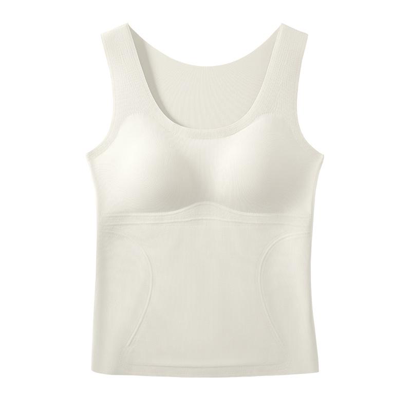 Women's L2# Wool Silk Brushed Base Layer with Underarm Coverage & One-Piece Fixed Bra Pads