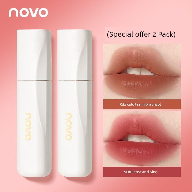 Novo Mist Lip Lacquer Low Saturation Plain Makeup Nude Lipstick Female Lip Gloss Non-Fading No Stain on Cup Student Cheap