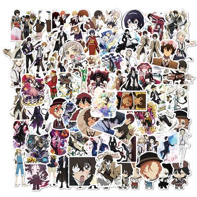 100 Stück Bungo Stray Dogs Aufkleber Anime Aufkleber PVC Graffiti Aufkleber Koffer