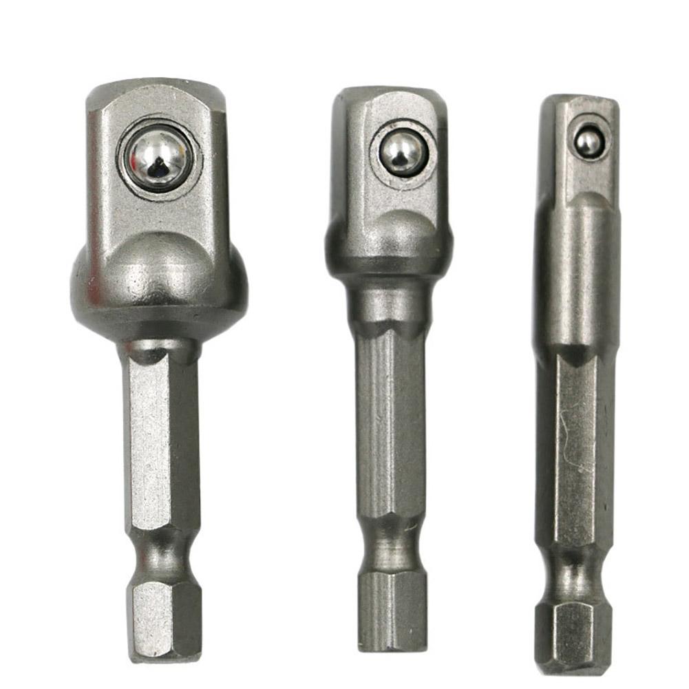 3PcsSet Chrome Vanadium Steel Socket Adapter Hex Shank 14in 38in 12in Extension Drill Bits Bar