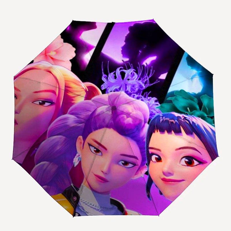 Fantasy Floral Trio: Unique Character Artwork for Your Space!Umbrella with Cute Design,Portable 3-Fold Compact Umbrella for Men&Women,Valent