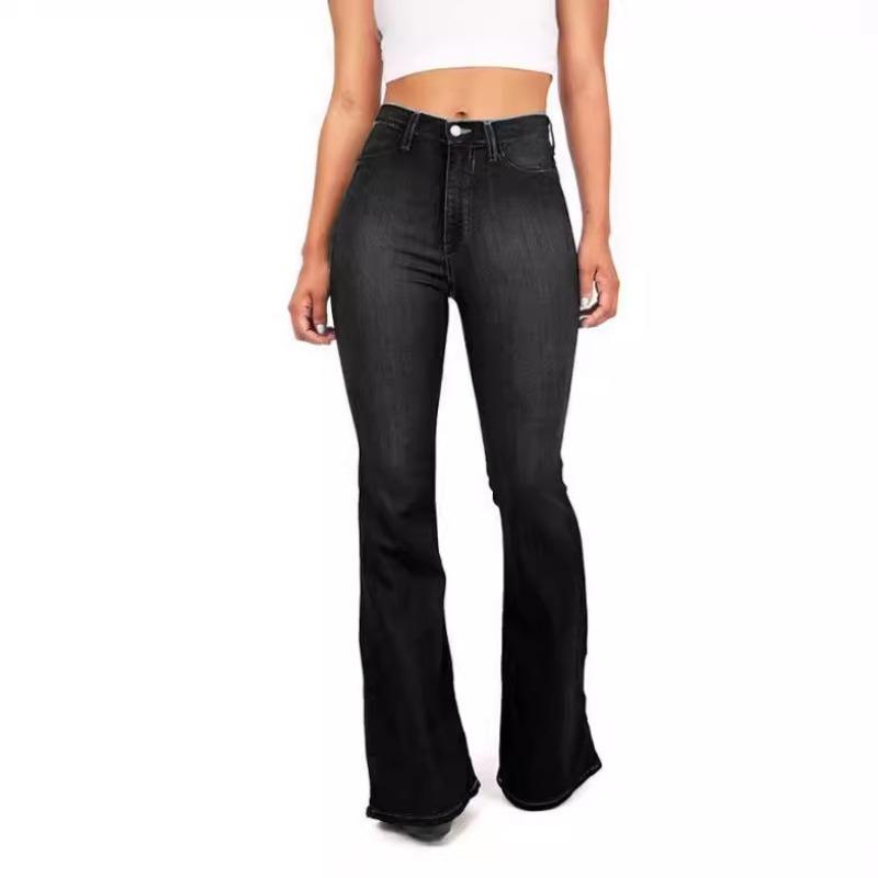 Women's Summer High-waisted Micro-large Jeans Spring and Autumn Wide-legged Thin Long Flared Trousers