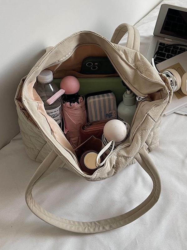 Women's Versatile Large Capacity Canvas Tote Bag - Lightweight, Padded, Casual Handbag for Commute