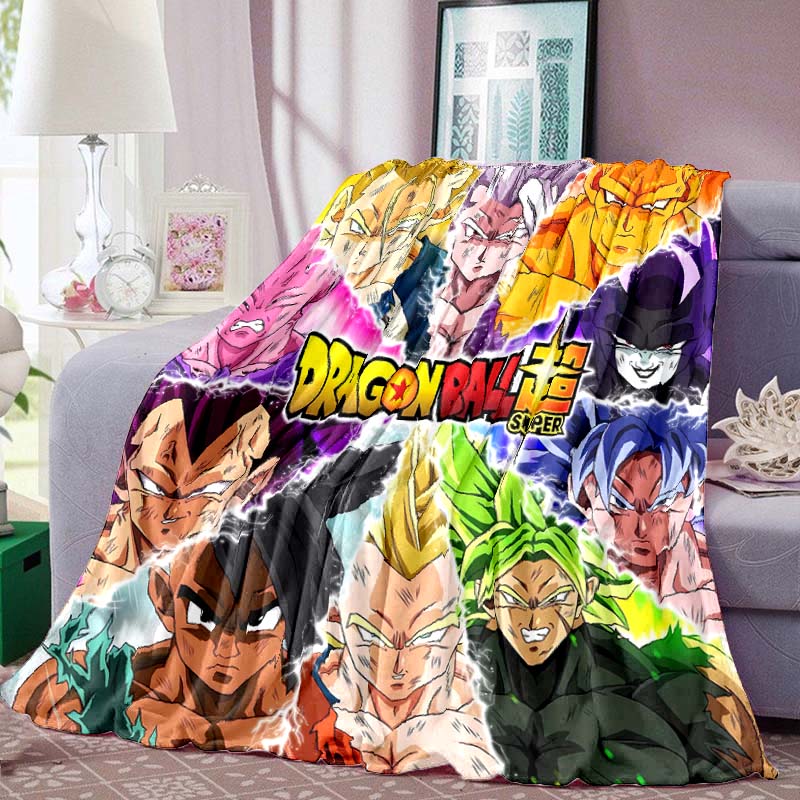 Dragon Ball Anime Print Blanket Warm Comfortable Flannel Blanket for Bedrooms, Sofas, Beds, Chairs, Picnics, Travel-LXR12