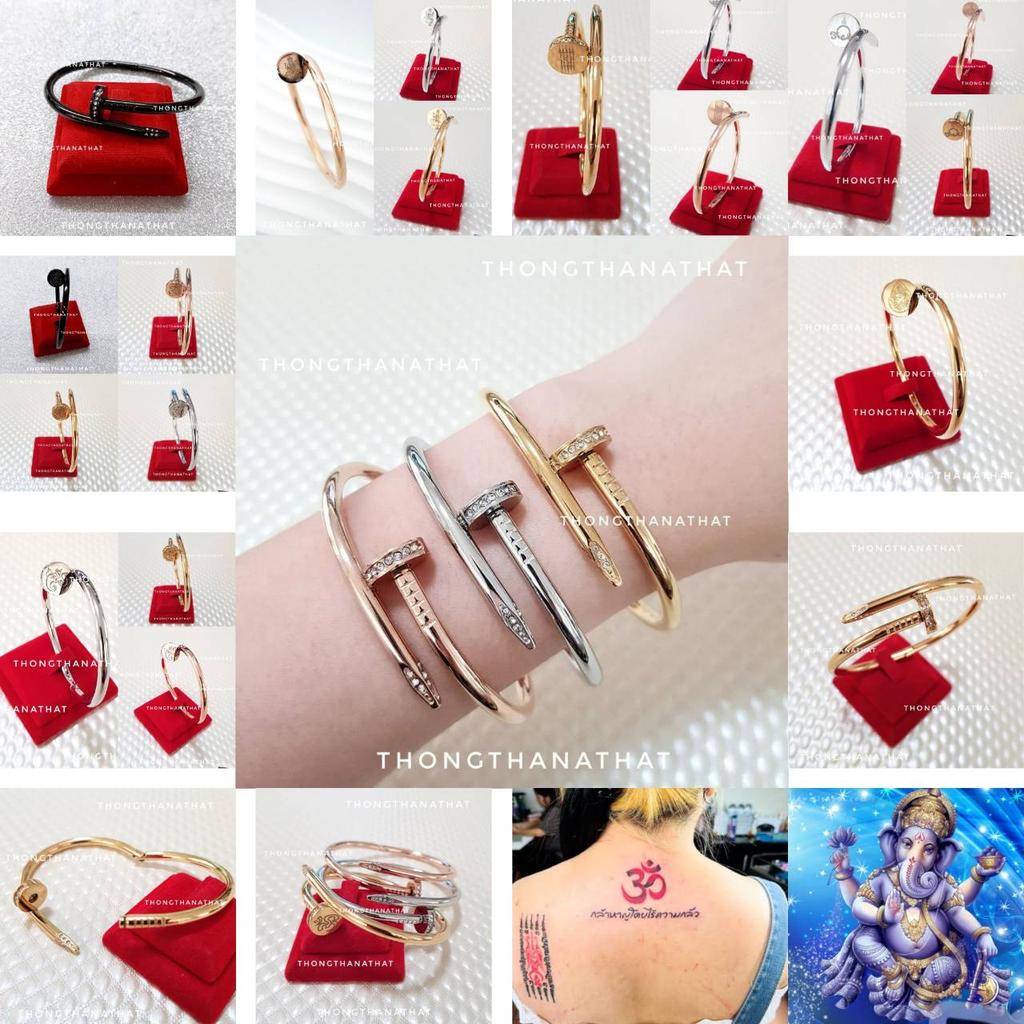 Hinduism Nail Head Bracelet Rhinestone Ganesha Five Row Yantra Sak Yant Tattoo Powerful Success Amulet Jewelry Vintage Protect Health Lucky Rich