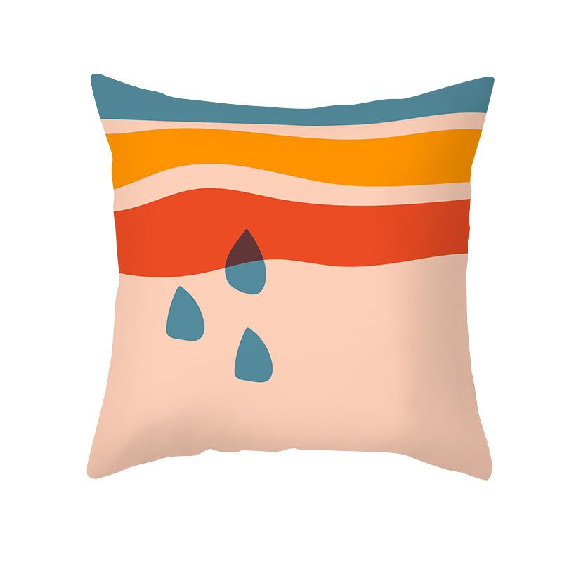 Ins Nordic Simple Abstract Morandi Pillow Cover Peach Skin Cushion Cover Office Sofa Cushion Cover