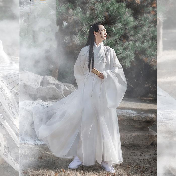Hanfu Herren-Hemd mit großen Ärmeln, Herren-Ritteranzug