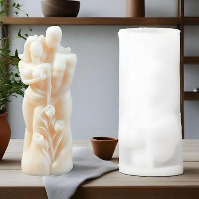 DIY forma na Valentýna ze silikonu, forma ve tvaru srdce s objímajícím se párem pro aromaterapeutické svíčky, sádru, pryskyřici, řemesla, opakovaně použitelná sada na výrobu svíček
