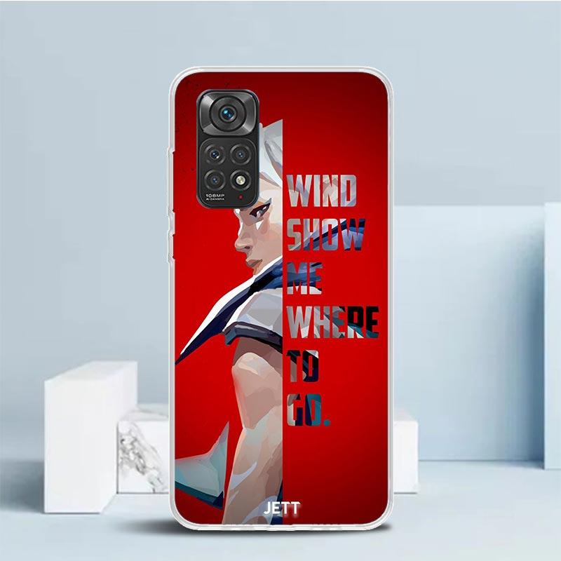 

Valorant Jett Phone Case For Xiaomi Redmi Note 15 14 14S 13 12S 12 Pro Plus 11S 11 11T 11E 10S 10 + Soft TPU Back Cover Redmi No Redmi Note 14 5G