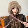 Thickened Fluffy Fleece Hat Plush Ear Protection Cap Fashion Knitted Warm Hat  Sports Cap