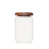 ZISIZ Wooden Lid Glass Storage Jar