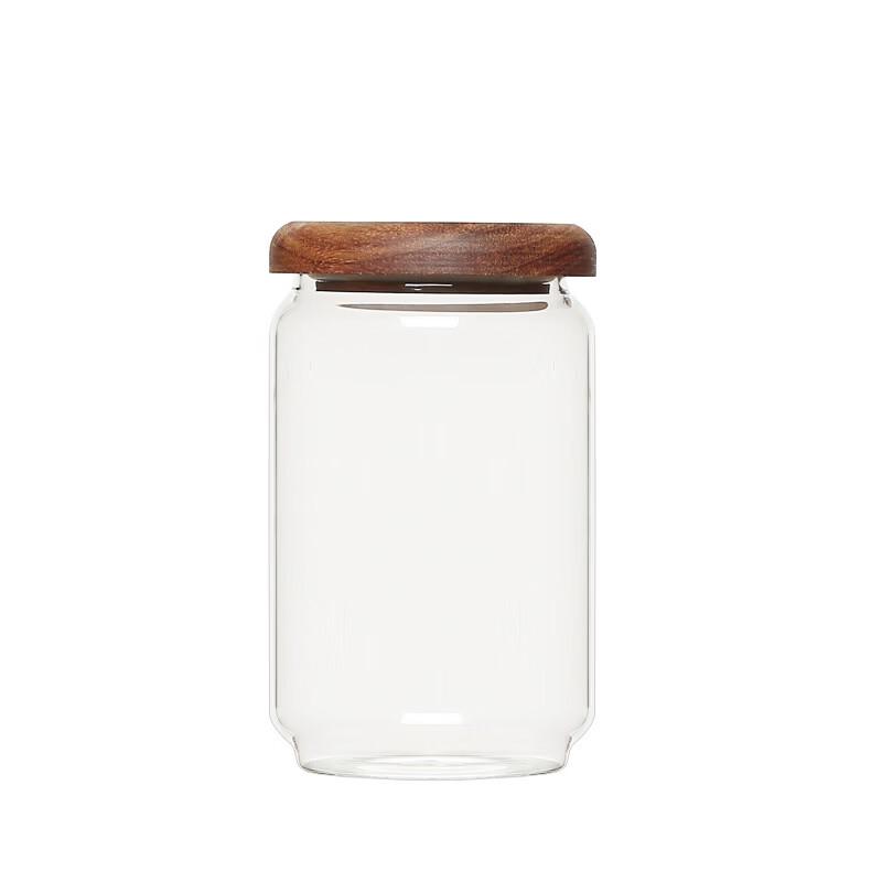 ZISIZ Glass Storage Jar with Wooden Lid
