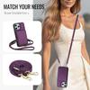 Magnetic Closure Cover for Phone 16 Series Kickstand Case with Card Holder Lanyard Shoulder Strap