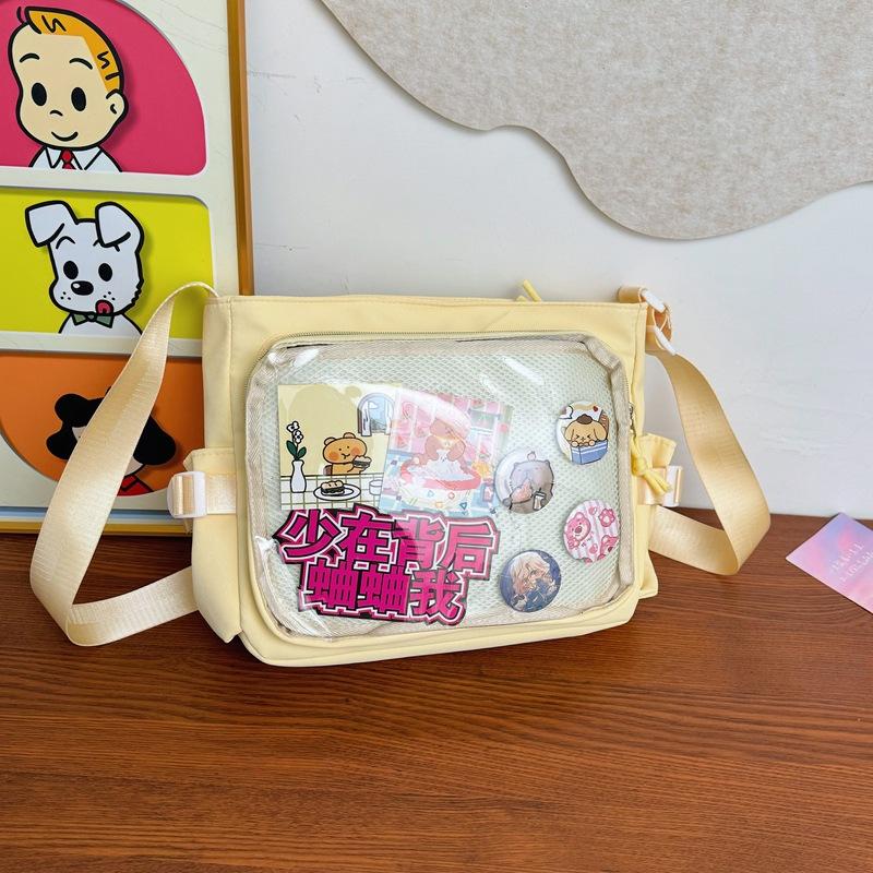 The transparent millet bag of the lounge student class messenger bag is versatile casual shoulder crossbody bag