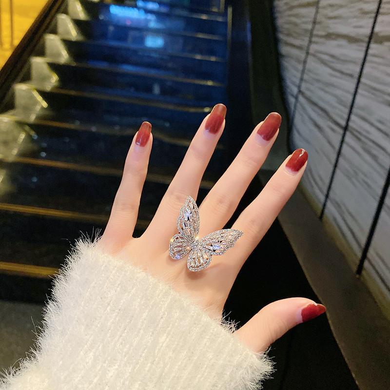 Hollow Butterfly Exaggerated Ring - Hand Jewelry R7146