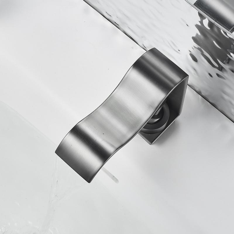 Modern Waterfall Faucet Single Handle 1 Hole Bathroom Sink Faucet Lavatory Vanity Wash Basin Water Faucet Vessel Crane Mixer Tap