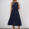 Sleeveless Women's Dress Casual Flowy A-Line Midi Tshirt Dresses With Pockets Crewneck Vocation Boho Beach Sundress