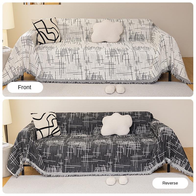 Nordischer Minimalistischer Stil Sofabezug Stoff, Universell für Alle Jahreszeiten, Vollabdeckung, Hochwertiger Chenille Ins Sofa Handtuchbezug, All-inclusive