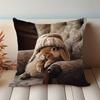 Süßer Hase mit Strickmütze Aufdruck Kissenbezug - Luxuriöse Wohnkultur, Perfekt für Wohnzimmer und Schlafzimmer, Ideales Geschenk für Tierliebhaber