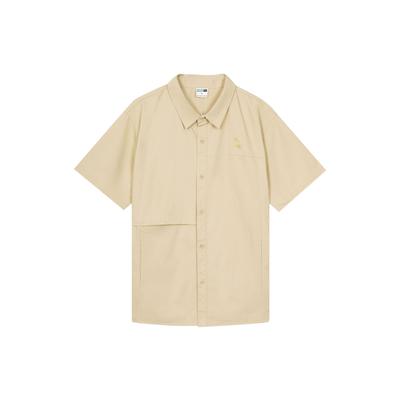 Jednofarebná ležérna športová košeľa s krátkym rukávom Pánske topy Khaki 533739-12