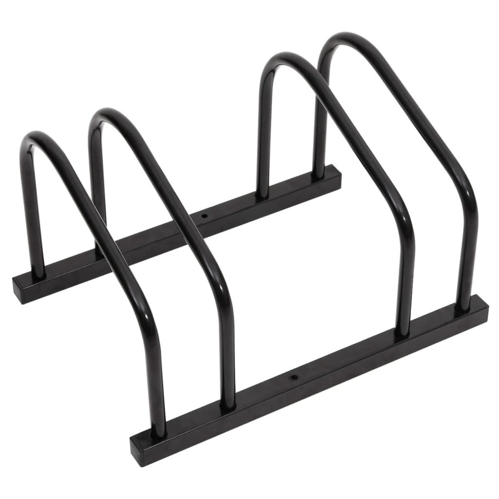 2 Bike Stand Black Steel