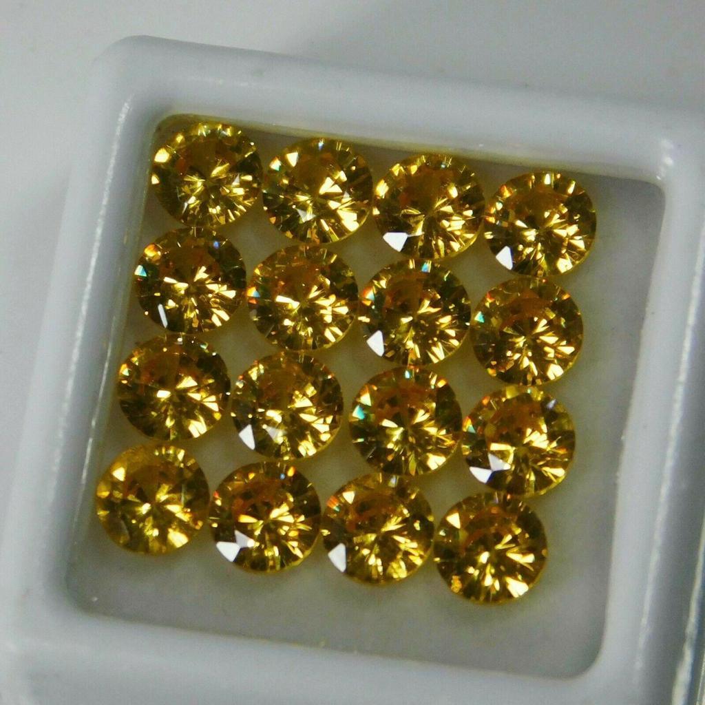 24 Pcs Lot Natural Yellow Sapphire Round Cut 5x5mm Certified Loose Gemstones