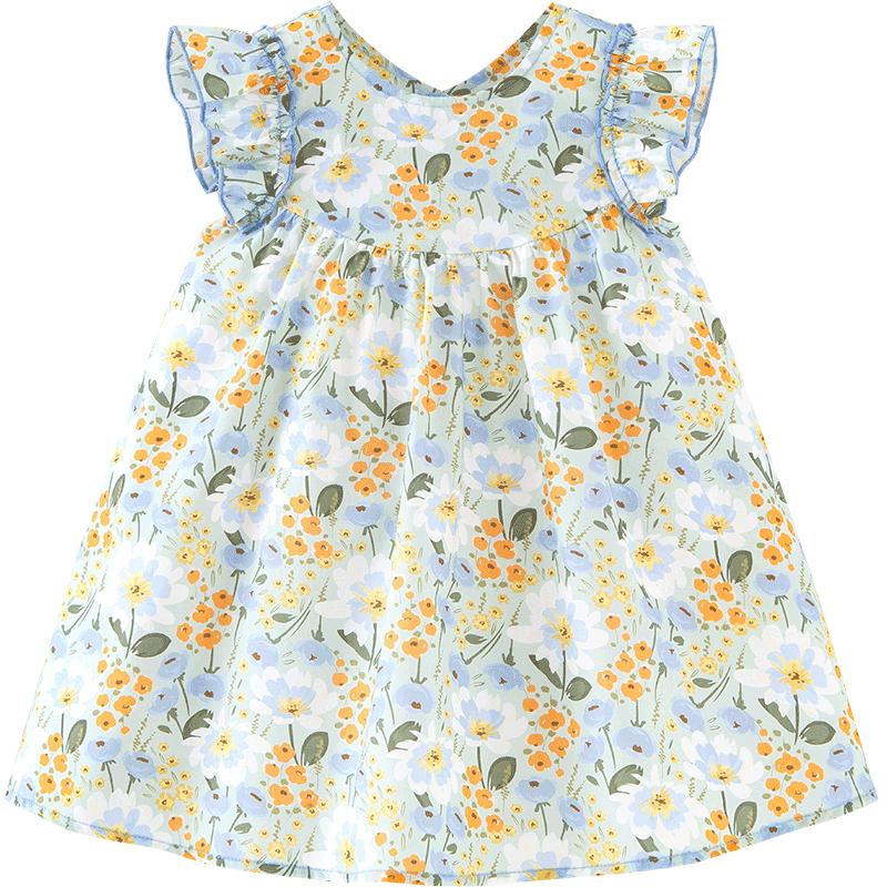 Mini Balabala Girls' Pure Cotton Floral A-line Dress