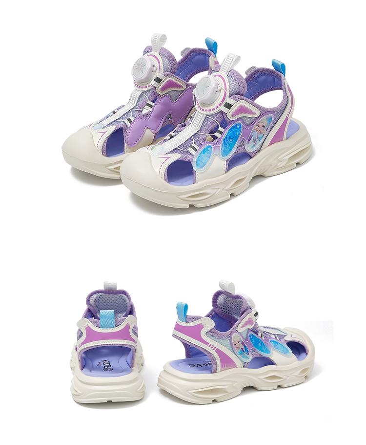 Disney Princess Elsa Baotou Sandals Summer Student Soft Bottom Knob Casual Beach Shoes