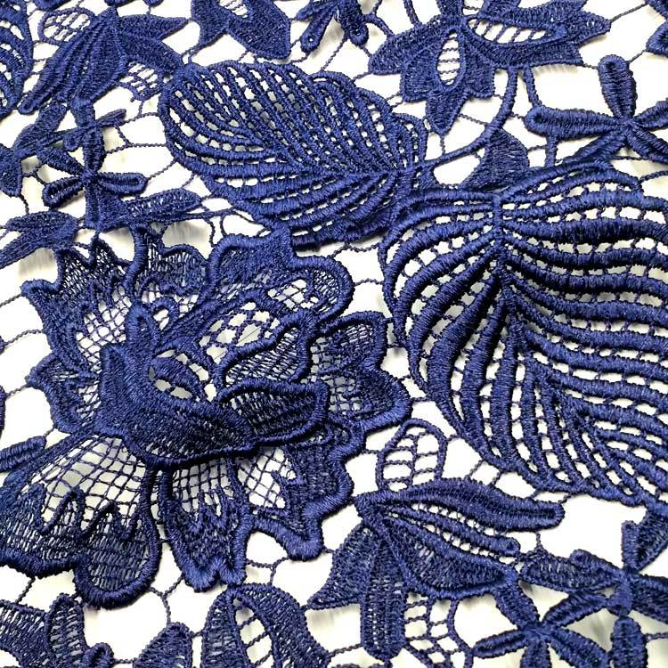 Water Soluble Lace, Embroidered Cloth, Leaf Pattern, Three-Dimensional, Hollow, Polyester Silk, Full Width, Embroidered Fabric