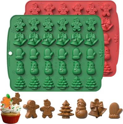 Stampo in Silicone per Cioccolato di Natale 5 in 1 Senza BPA Stampi per Biscotti Stampi per Caramelle Fudge