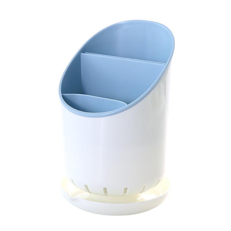 Подставка для хранения посуды большой вместимости с поддоном, экономящая место, подставка для палочек для еды, дренажное отверстие, съемная клетка для лопаток и ложек