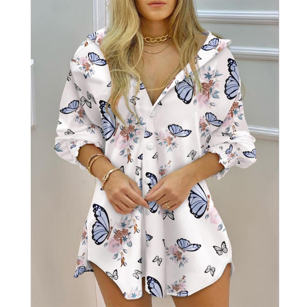 

Женские блузки, новые весенние и осенние рубашки, повседневные свободные рубашки с длинным рукавом S