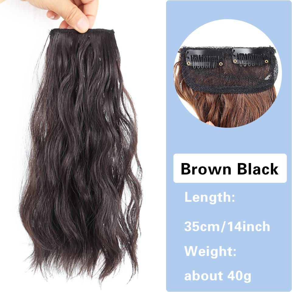Synthetic Hair Curly hair 25cm/35cm Mini Hair Pad Hair Natural Black Brown Hair Extension Clips In Hairpiece For Women Hair Wig