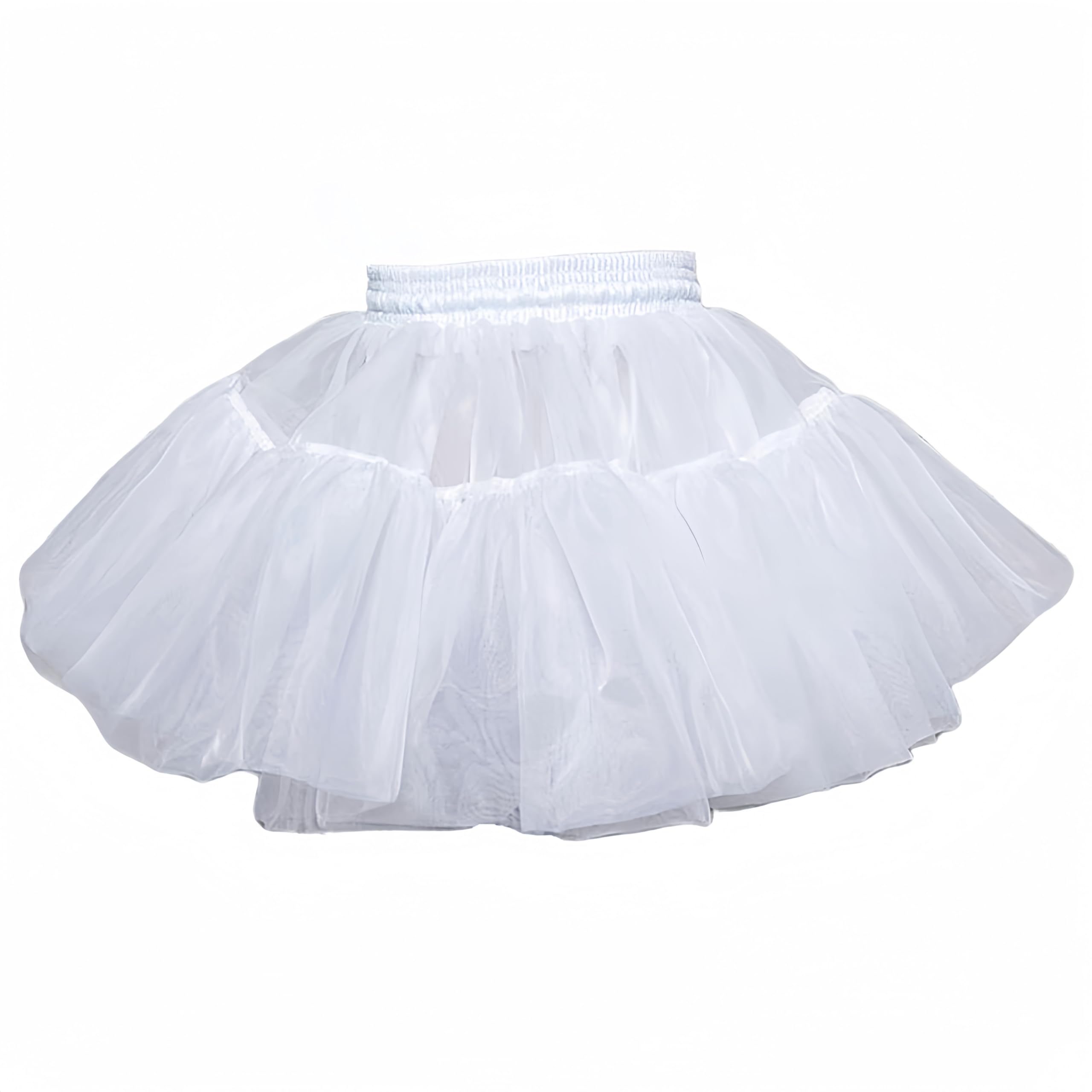 

Panier Voluminous Tutu Skirt Petticoat Tulle White Black Fluffy Lolita Cosplay Costume Bottoms 40cm 45cm [ENJHIKE] 4-Layer (White, 45cm) білий
