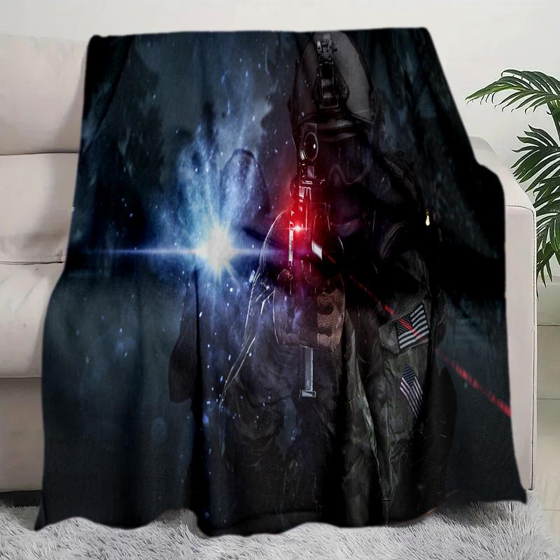 Cyberpunk Soldier Blanket Soft Comfortable All Seasons Perfect Sofa Office Naps Trips Birthday Christmas Gift