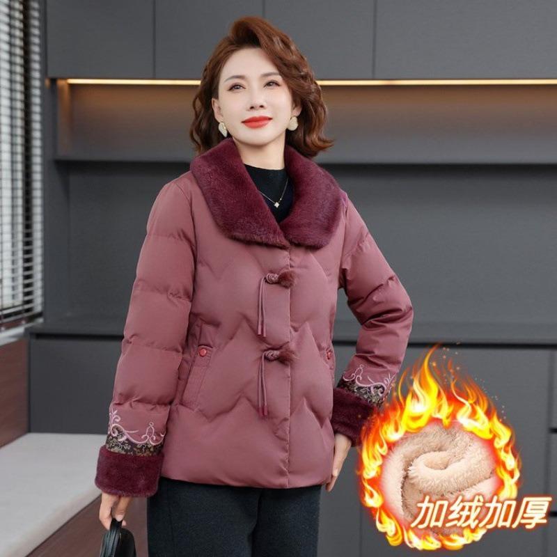 Women's Clothing Mother Winter Cotton-padded Clothes Piled Thickened Cotton-padded Clothes Jacket Cotton-padded Jacket