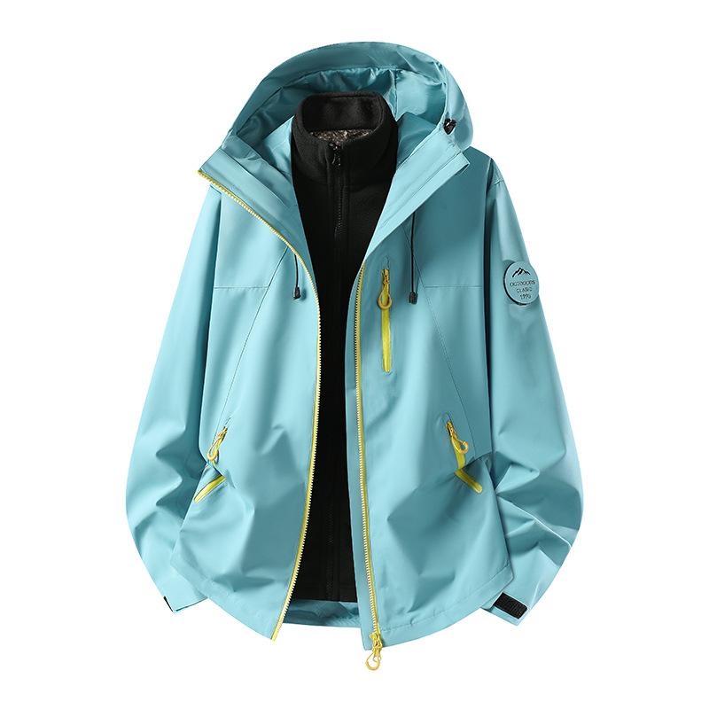 New high-quality couple models, men's and women's outdoor graphene three-in-one detachable jacket, windproof and waterproof for men and women