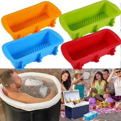 Portable Extra Large Ice Block Mold Reusable Ice Bath Large Ice Grid Mould Silicone Ice Box