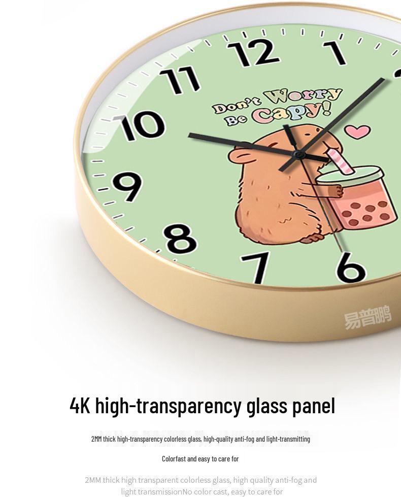 Capybara-Themed Silent Wall Clock for Home and Children's Study